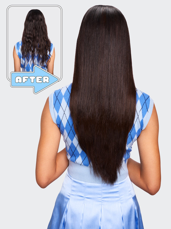 22" U-Clip Hair Extensions, Beginner-Friendly Synthetic Clip-In Hair Extension